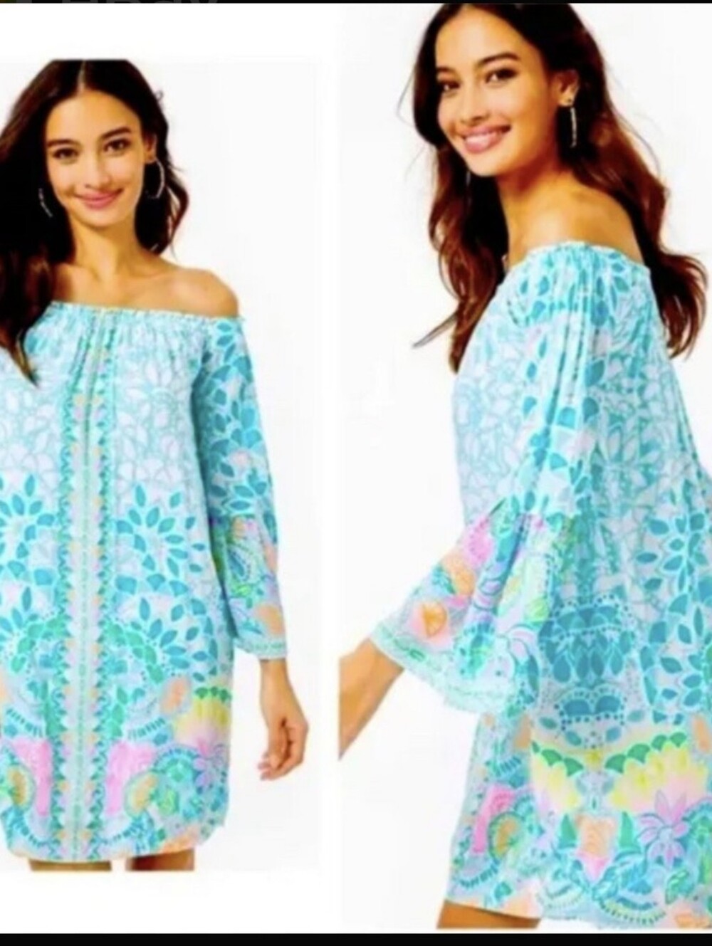 Lilly Pulitzer Nevie Off-Shoulder Mini Dress C37